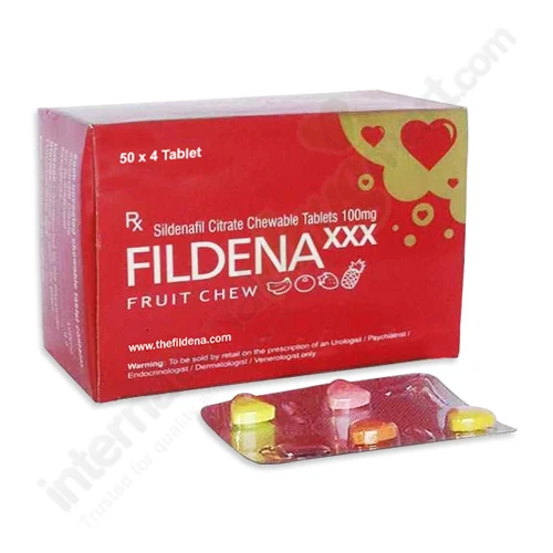 Citrato de sildenafilo 100 mg comprimidos masticables blandos (4 sabores: plátano-naranja-fresa-piña)