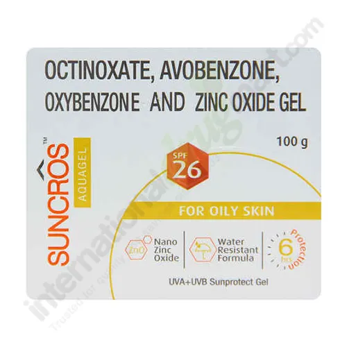 Octinoxate-Avobenzone-Oxybenzone-Zinc Oxide 7.5%-2%-3%-2%-100g Gel