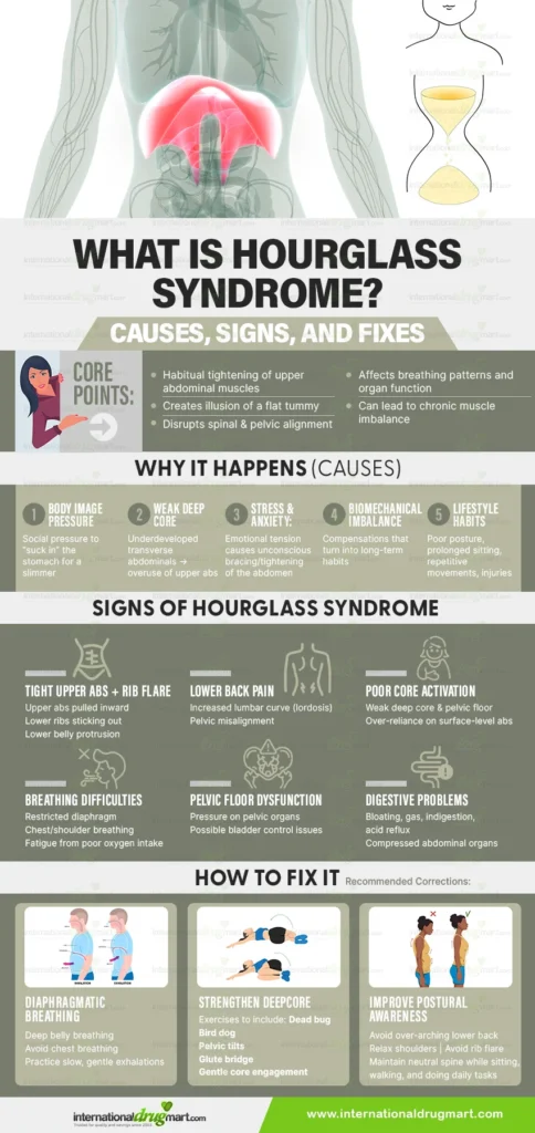what is hourglass syndrome causes, signs, and fixes in a webp image